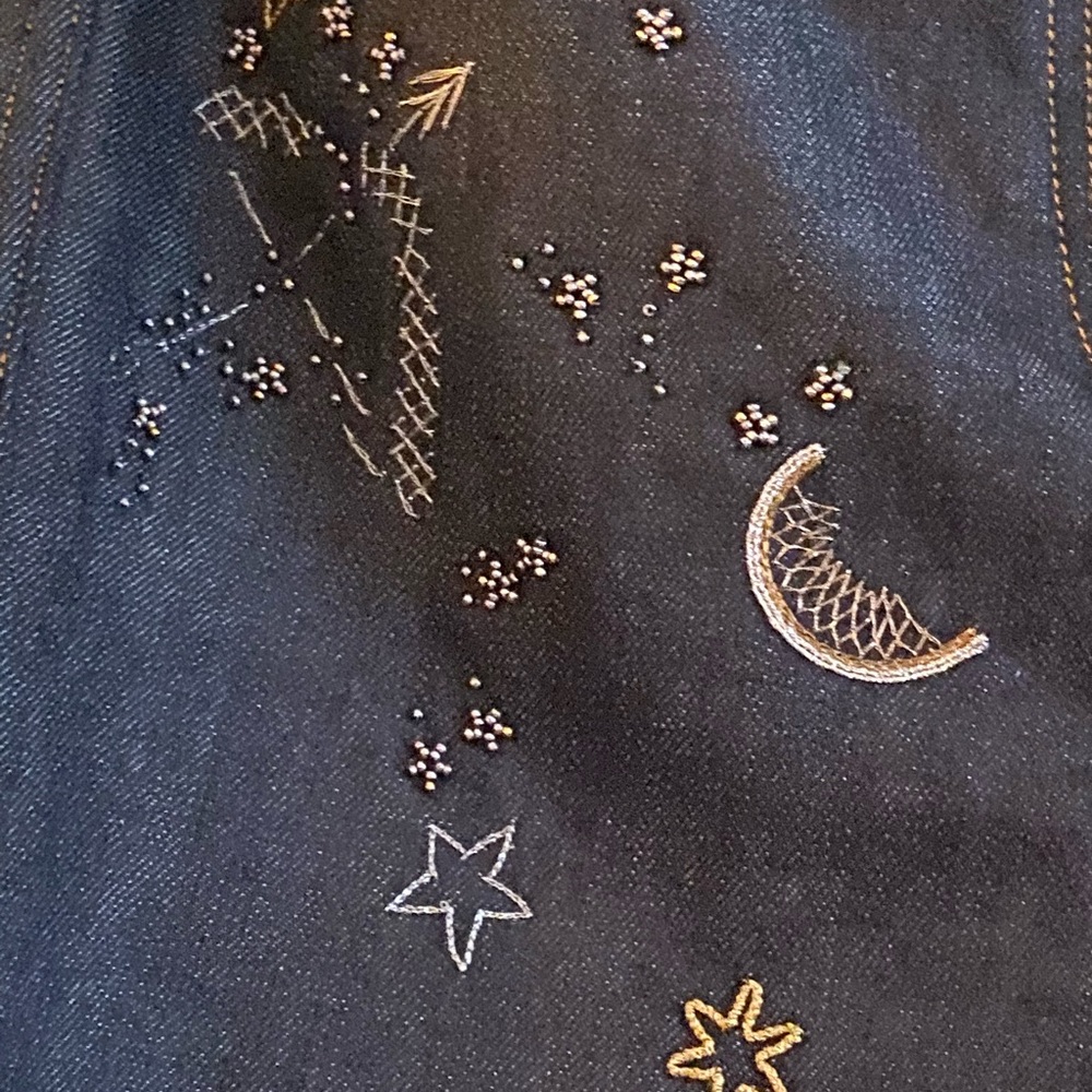 🪐☄️⭐Final Price⭐🌑🌜Valentino Space Embroidered Cuffed Jeans, Size 29 - Picture 10 of 16